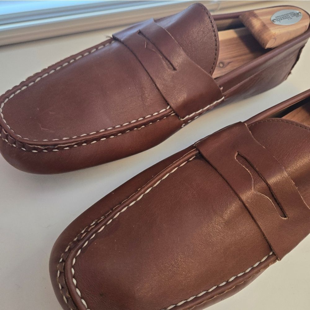 Allen Edmonds Chestnut Brown Leather Penny Loafers - Picture 2 of 8